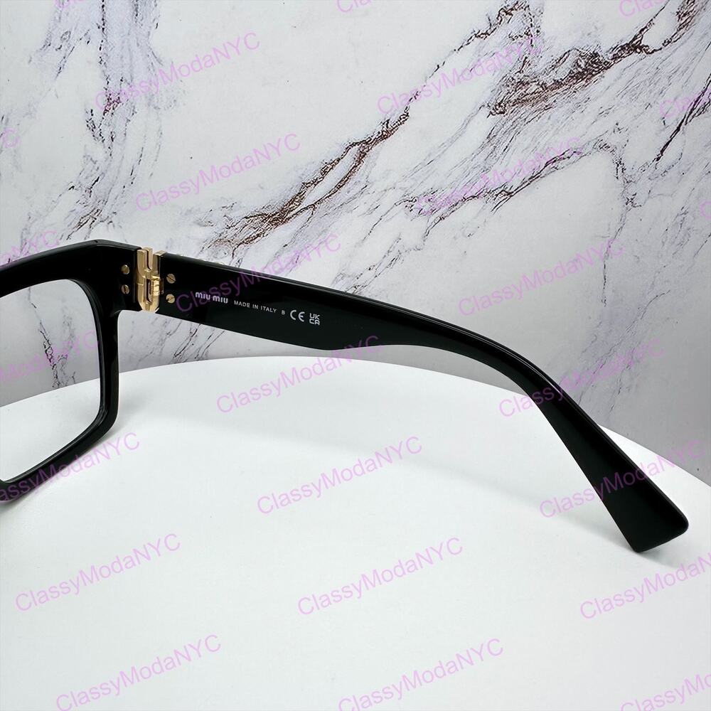 MIU MIU Womens Eyeglasses Black Square Full Rim frames 52-19mm Rx-able Womens - Picture 7 of 16